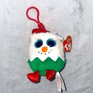 Ty Baby Beanies Eggnog Christmas Key or Backpack Clip 4"